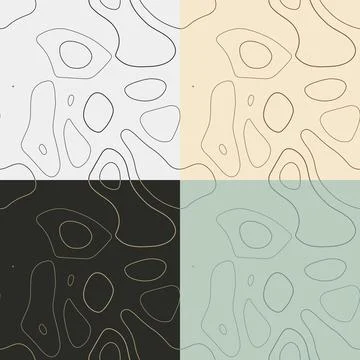 Topography patterns. Seamless elevation map tiles. Awesome isoline backgrou.. Stock Illustration