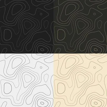 Topography patterns. Seamless elevation map tiles. Beautiful isoline backgr.. 스톡 일러스트