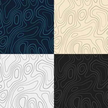 Topography patterns. Seamless elevation map tiles. Captivating isoline back.. Stock Illustration