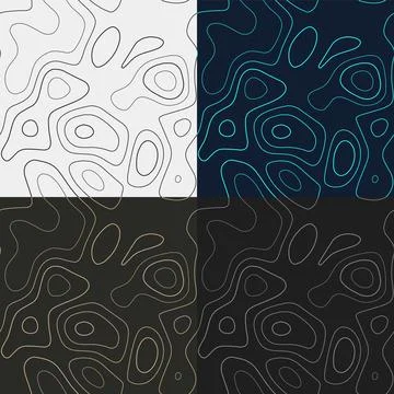 Topography patterns. Seamless elevation map tiles. Beautiful isoline backgr.. 스톡 일러스트