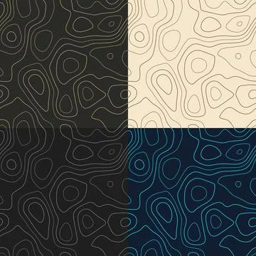Topography patterns. Seamless elevation map tiles. Attractive isoline backg.. 스톡 일러스트