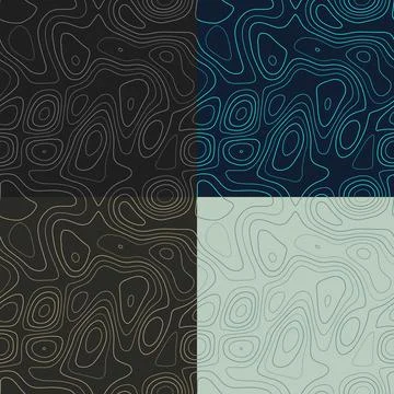 Topography patterns. Seamless elevation map tiles. Attractive isoline backg.. 스톡 일러스트