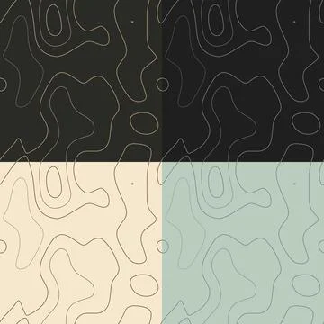 Topography patterns. Seamless elevation map tiles. Authentic isoline backgr.. Stock Illustration