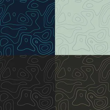 Topography patterns. Seamless elevation map tiles. Artistic isoline backgro.. 스톡 일러스트