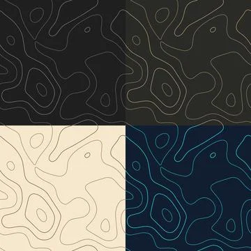 Topography patterns. Seamless elevation map tiles. Awesome isoline backgrou.. Stock Illustration