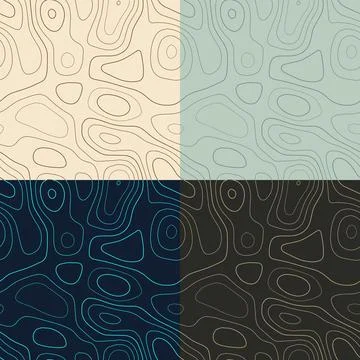 Topography patterns. Seamless elevation map tiles. Beautiful isoline backgr.. 스톡 일러스트