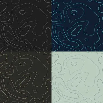 Topography patterns. Seamless elevation map tiles. Awesome isoline backgrou.. 스톡 일러스트