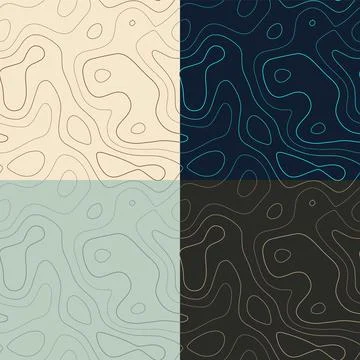 Topography patterns. Seamless elevation map tiles. Awesome isoline backgrou.. 스톡 일러스트