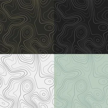 Topography patterns. Seamless elevation map tiles. Captivating isoline back.. Stock Illustration