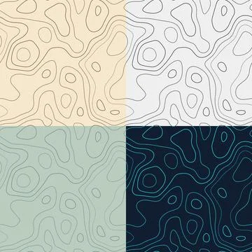 Topography patterns. Seamless elevation map tiles. Attractive isoline backg.. Stock Photos
