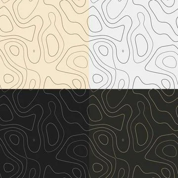 Topography patterns. Seamless elevation map tiles. Beautiful isoline backgr.. Stock Photos