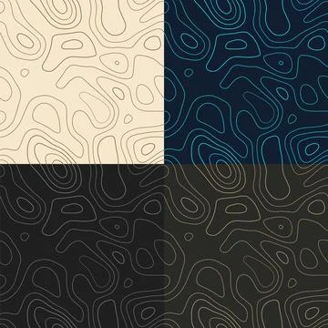 Topography patterns. Seamless elevation map tiles. Astonishing isoline back.. Foto stock