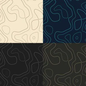 Topography patterns. Seamless elevation map tiles. Awesome isoline backgrou.. Stock Photos