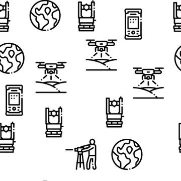 Topography Research Seamless Pattern Vector Stock Illustration