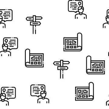 Topography Research Seamless Pattern Vector Stock Illustration