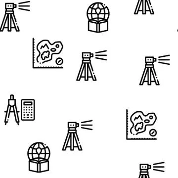 Topography Research Seamless Pattern Vector Stock Illustration
