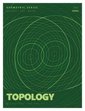 Topology abstract art moire pattern geometric series vector illustration. Stock Illustration