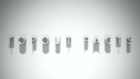 Topout facts 3D title animation white text on a white background Stock Footage 299428595