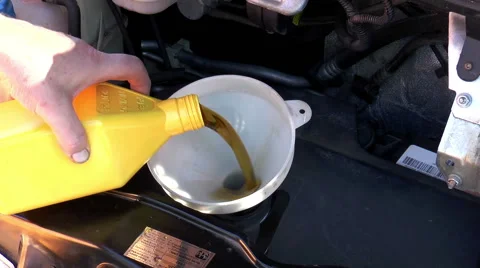 Topping up engine oil. Stock Footage 55193781