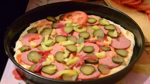 Toppings for pizza Stock Footage 77877849