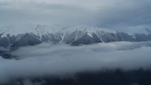 The tops of the mountains in the clouds Video stock 96744737