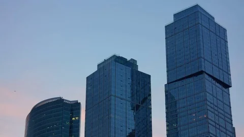Tops of skyscrapers Stock Footage 74640916
