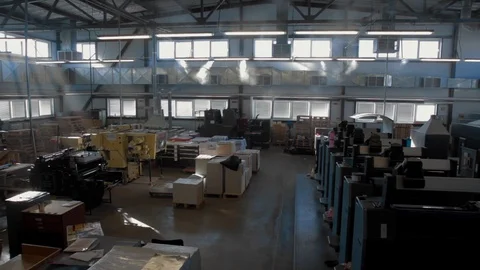 Topshot of Working process in a large industrial printing factory Video stock 109555899