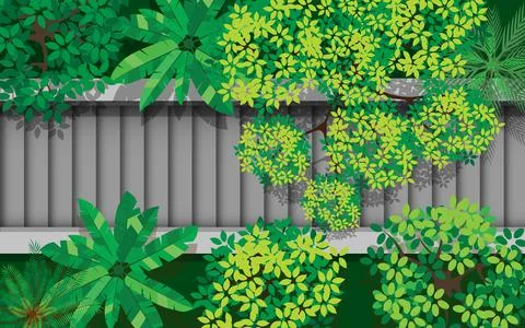 Topview cement stairs in the forest Stock Illustration