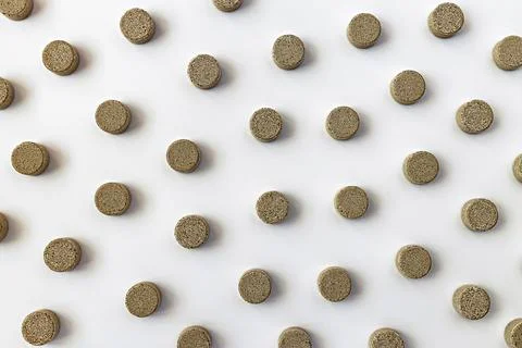 Topview of multivitamin biologically active supplements on white background Фото