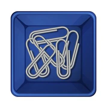 A topview of the paperclips inside a container Stock Illustration