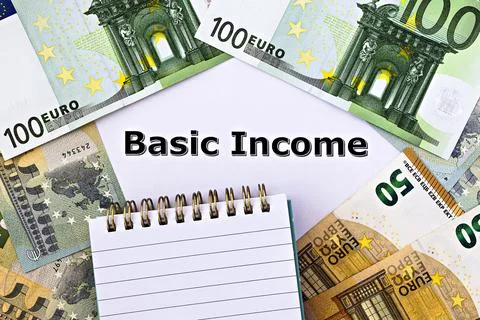 Topview photo on Universal Basic Income theme. Stock Photos
