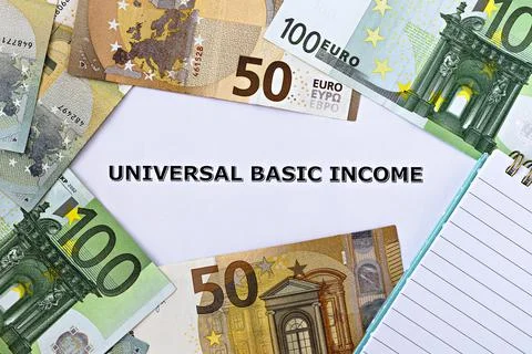 Topview photo on Universal Basic Income theme. Stock Photos