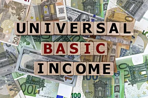 Topview photo on universal basic income theme Foto stock