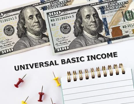 Topview photo on Universal Basic Income theme Stock-Fotos