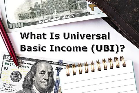 Topview photo on Universal Basic Income theme Foto stock