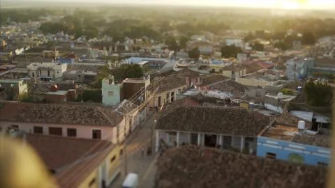 TopView on red Tile roofs Stock Photos