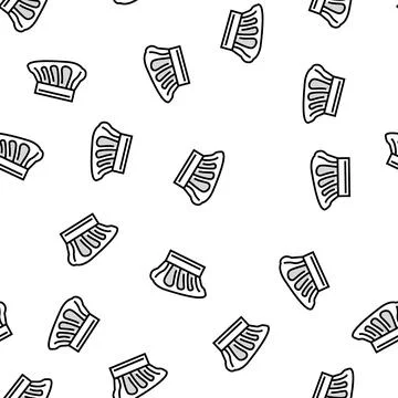 Toque hat cap vector seamless pattern Stock Illustration