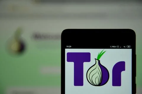Tor browser logo seen on the smartphone Stock Photos