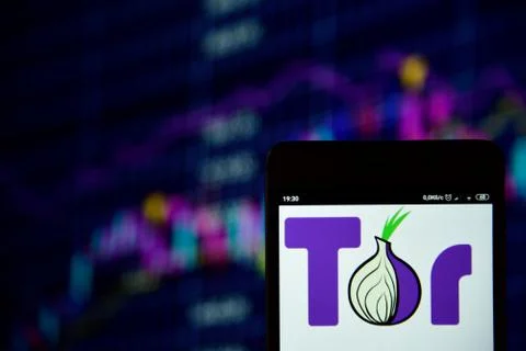 Tor browser logo seen on the smartphone Stock Photos