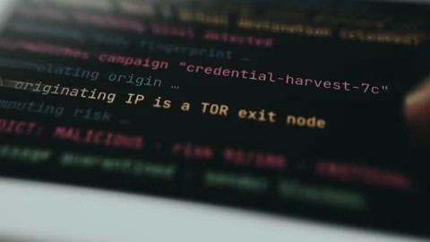TOR Exit Node Security Analysis - Detailed Interface View Video stock 336383849