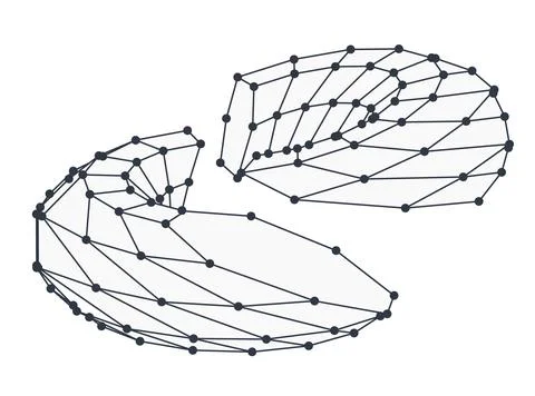 Tor isolared on white background. Polygonal geometric figure divided. Stock Illustration