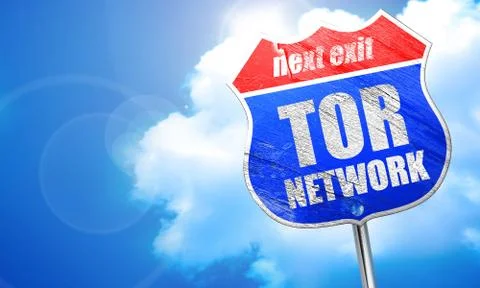 Tor network, 3D rendering, blue street sign Illustrazione stock