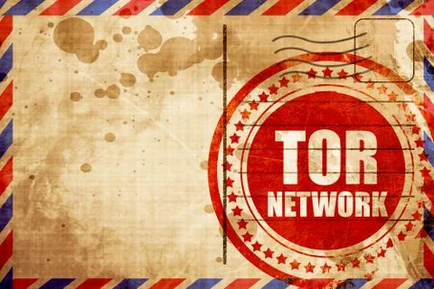 Tor network, red grunge stamp on an airmail background 스톡 일러스트