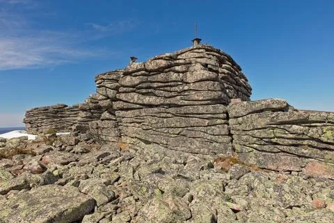 Tor on top of fell. Stock Photos