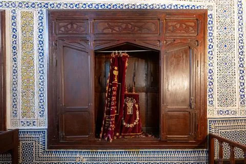 Torah Ark at Ibn Danan Synagogue - Fez, Morocco Stock Photos