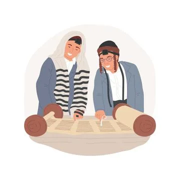 Torah reading isolated cartoon vector illustration. Stock Illustration