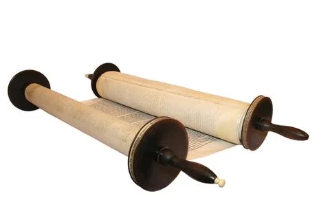 Torah scroll, the first and most important main part of the Tanakh, the Hebrew Stock Photos