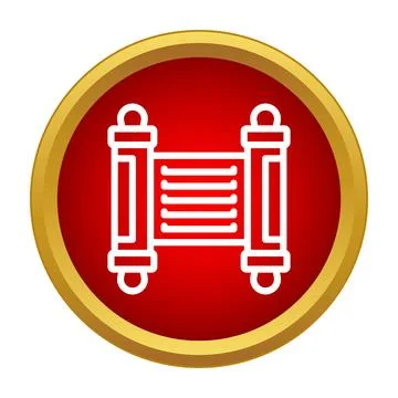 Torah scroll icon religious scripture document symbol Stock Illustration