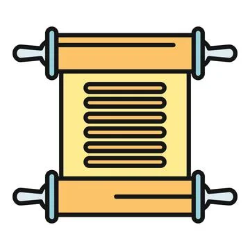 Torah scroll icon representing ancient religious scripture Stock Illustration
