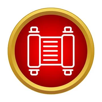 Torah scroll icon symbolizing jewish religion law scripture Illustration
